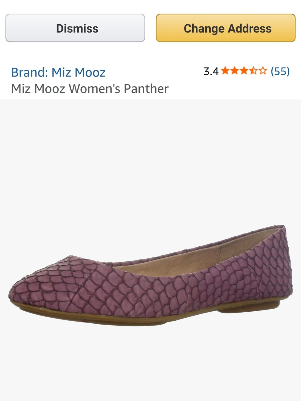 Miz Mooz Panther Ballet Flat Animal Print Flats in Purple